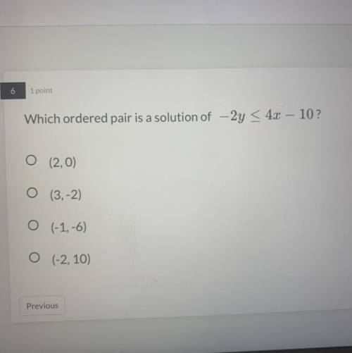 Which ordered pair is a solution?