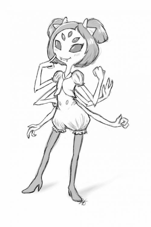 Muffet from undertale drawing