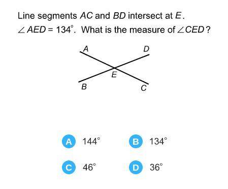 What is the angle measured for angles CED?