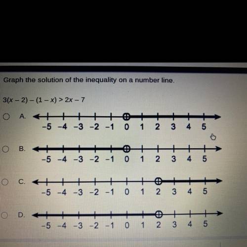 Please help me I don’t understand it well

Graph the solution of the 
inequality on a number line.
