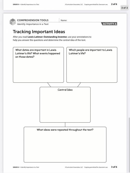 Someone PLEASE do this. I just need the page that says “ Tracking Important Ideas”