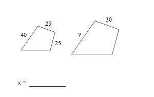 The following polygons are similar. Find x