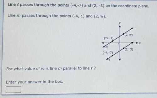 For what value of w is line m parallel to line l?