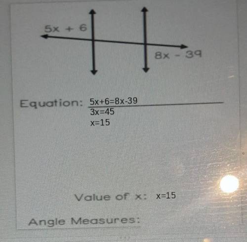 I need help figuring out the angle measure