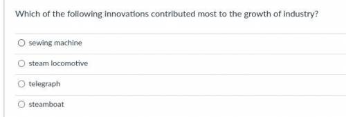 Which of the following innovations contributed most to the growth of industry?
