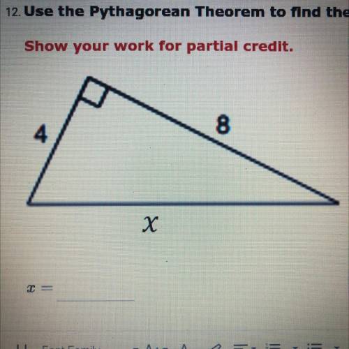 12. Use the Pythagorean Theorem to find the missing sides of each right triangle. Round to the near