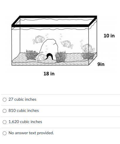 Find the volume of the new fish tank in the front office. The picture is below.