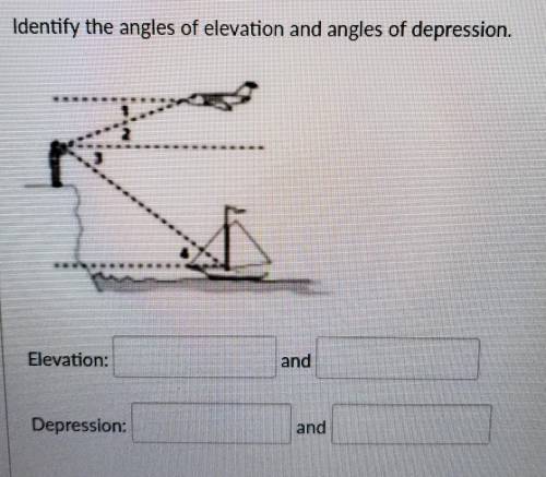 Identify the angles of elevation and angles of depression