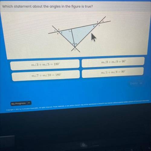 Which statement about the angles in the figure is true?
Helppp