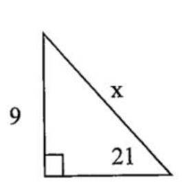 Solve for θ or x, round to the nearest tenth.
