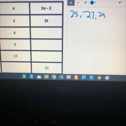 Using the table, find the value of each box