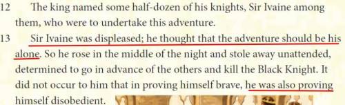 What is the them of “Sir Ivaine” excerpt?