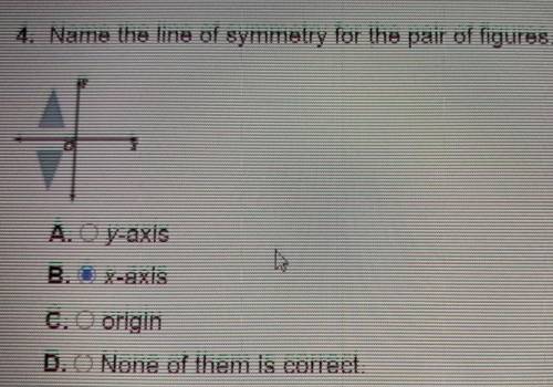 4. Name the line of symmetry for the pair of figures.