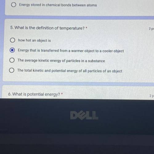What is the definition of temperature?