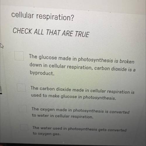 I need help on this ASAP!! Cellular respiration and photosynthesis