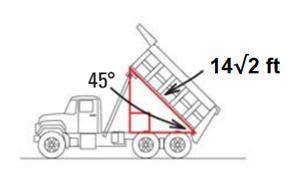 The body of a dump truck is raised to empty a load of dirt. How high is the body of the truck when
