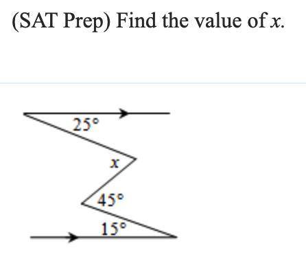 Please help.
Find the value of x