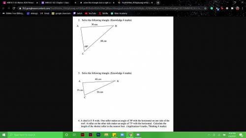 Please help solve these triangles. im having a really hard time