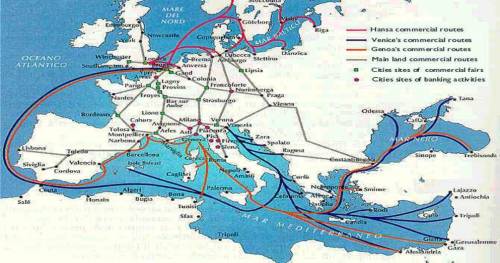 Explain how the Italian Peninsula impacted the movement of resources. See the map below.