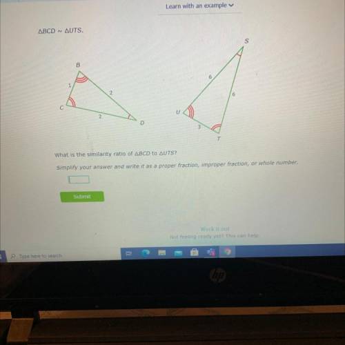 What is the similarity ratio of triangle BCD triangle UTS ? Simplify your answer and write it as a