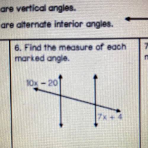 6. Find the measure of each
marked angle.