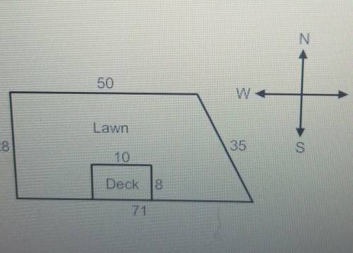 In the scale drawing, what will the length of the west side of the backyard.