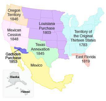 The map above shows the area of land known as the Mexican Cession. How did the outcome of the Mexic