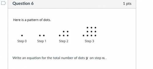 Write an equation for the total number of dots y on step n .