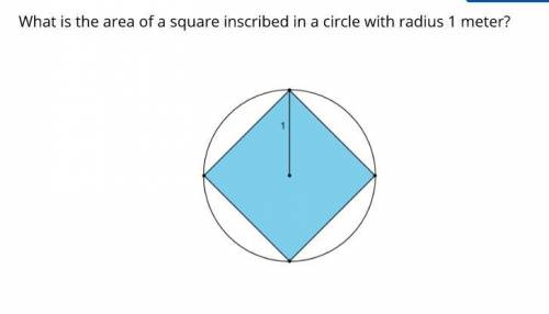 What is the area of a square inscribed in a circle with radius 1 meter ?