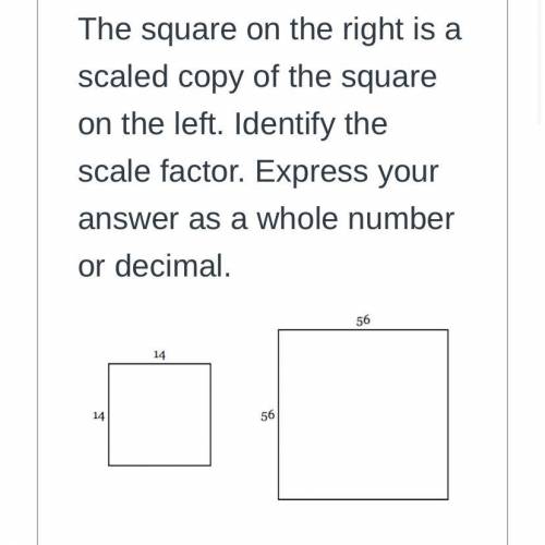 The square on the right is a scaled copy of the square on the left. Identify the scale factor. Expr