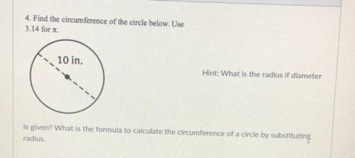 Find the circumference of the circle below use 3.14