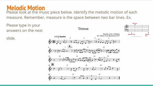 Identify the melodic motion of each measure