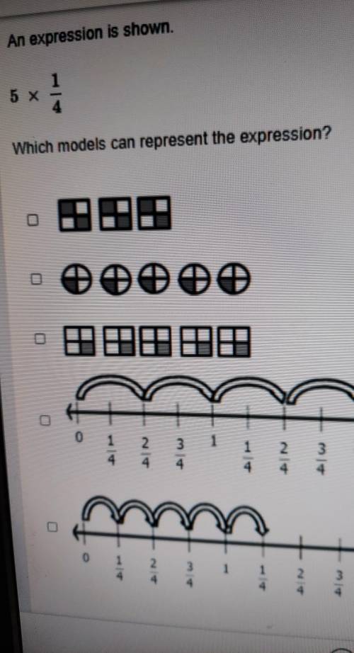 I need help. there are multiple answers. it says which modem can represent the expression ​