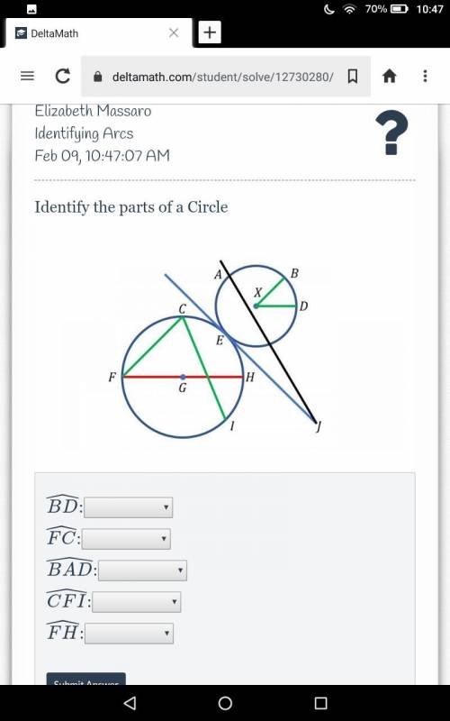 Is the parts of the circle minor arc, major arc, or semicircle