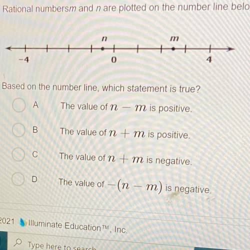 Based on the number line which statement is true ?