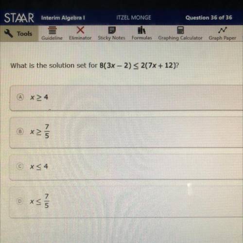 Olution set for 8( 3x - 2)2(7x + 12)?