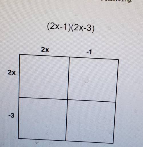 Multiply the following binomial using the AREA MODEL METHOD.​
