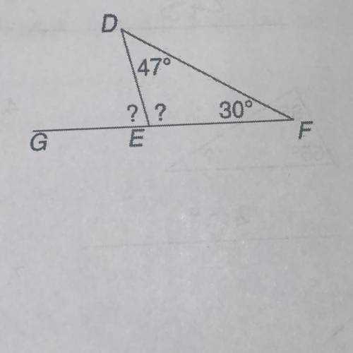 Please help!!
What is the measure of angels DEF and angles DEG?