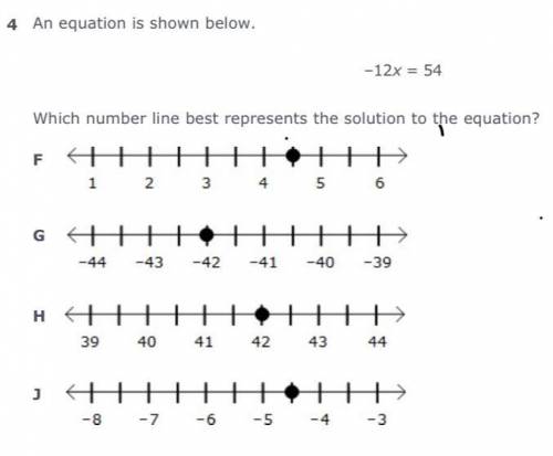 Which number line best represents the solution to the equation?