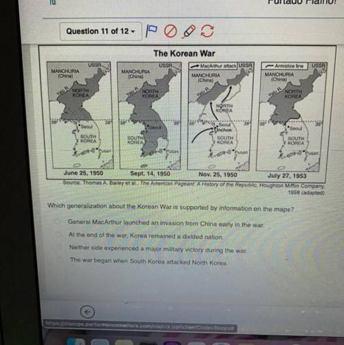 PLSS HELP ASAP

Which generalization about the Korean War is supported by information on the maps?