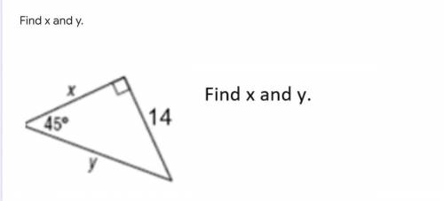 Find X and Y 
I need help ASAP plz