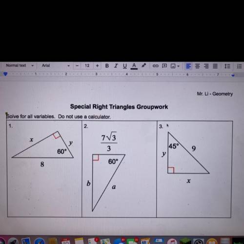 Special right triangles? don’t remember the formula either very very confused please help
