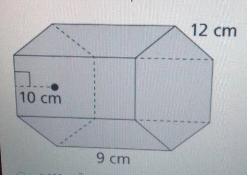 What is the volume of this figure1. 1,080 cm²2. 2,700 cm²3. 3,240 cm²4. 6,480 cm²​
