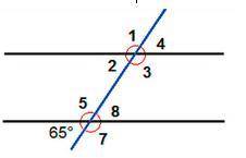 Which of the following is a pair of vertical angles? 
EXAMPLE: 1 and 4 , 1 and 5