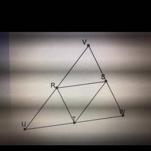 Use the figure above to answer the questions.

1. If RT=15, then VW=?
2.If RV=4, then ST=?
3.If UW