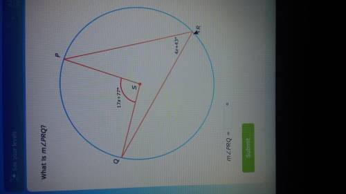 What is m angle PRQ? I'm doing IXL diagnostic and this question popped up. Please explain how you g