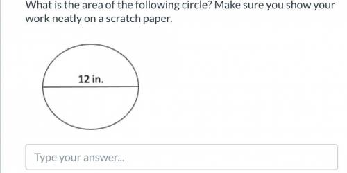 What’s the area of this following circle?