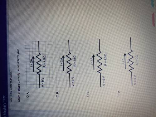 Which of these correctly depicts ohms law?