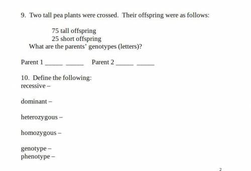 HELP!!! Use Punnett squares to determine the possible offspring for the following crosses. Show the
