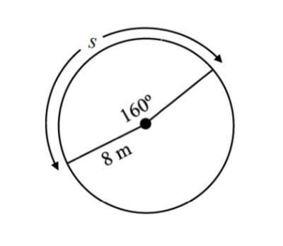 Given the diagram, find the length of s(s=0r)